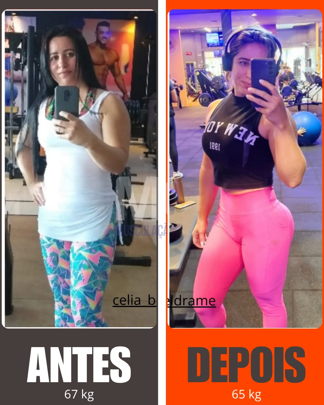 Antes e depois Célia Beldrame